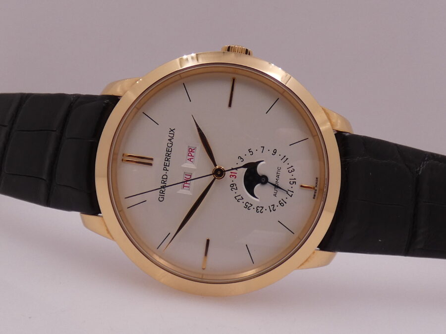 Girard Perregaux 1966 Full Calendar Moonphases 49535 Oro Rosa 18 Kt BOX & PAPERS Like New Anno 2008 - immagine 4