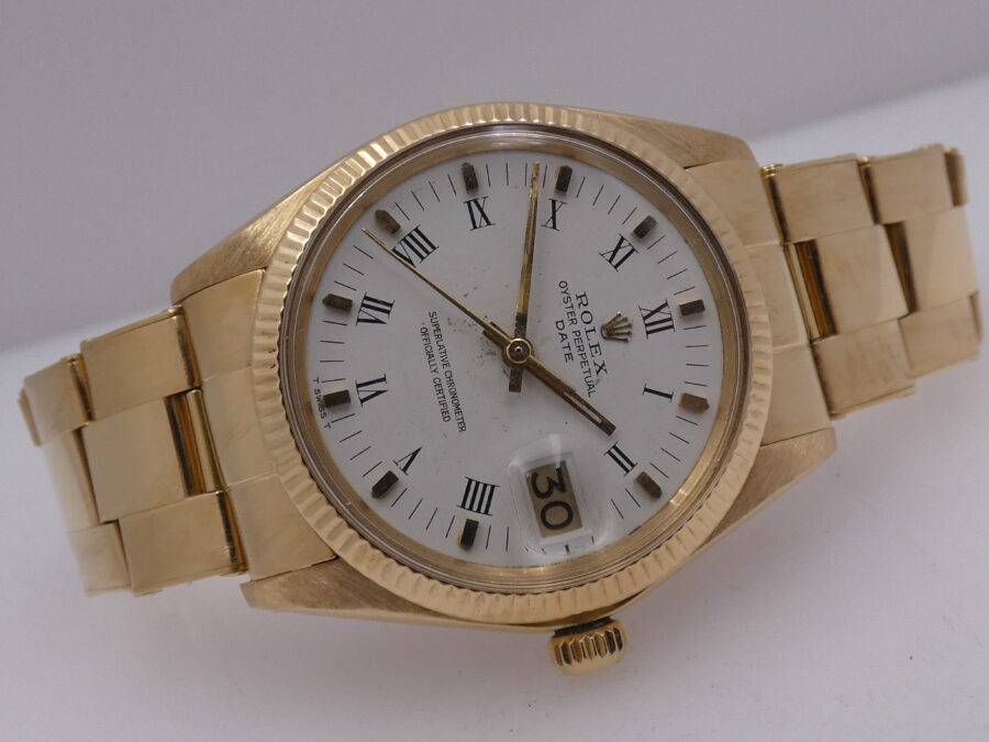 Rolex Oyster Perpetual Date 1503 Oro Massiccio 18 Kt ANNO 1973 With Box Automatico - immagine 4