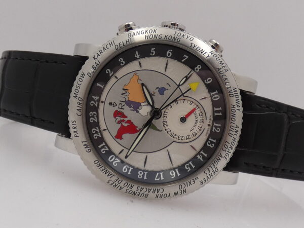 Corum Classical GMT Worldtimer 983.201.20 BOX & PAPERS Acciaio Automatico ANNO 2006