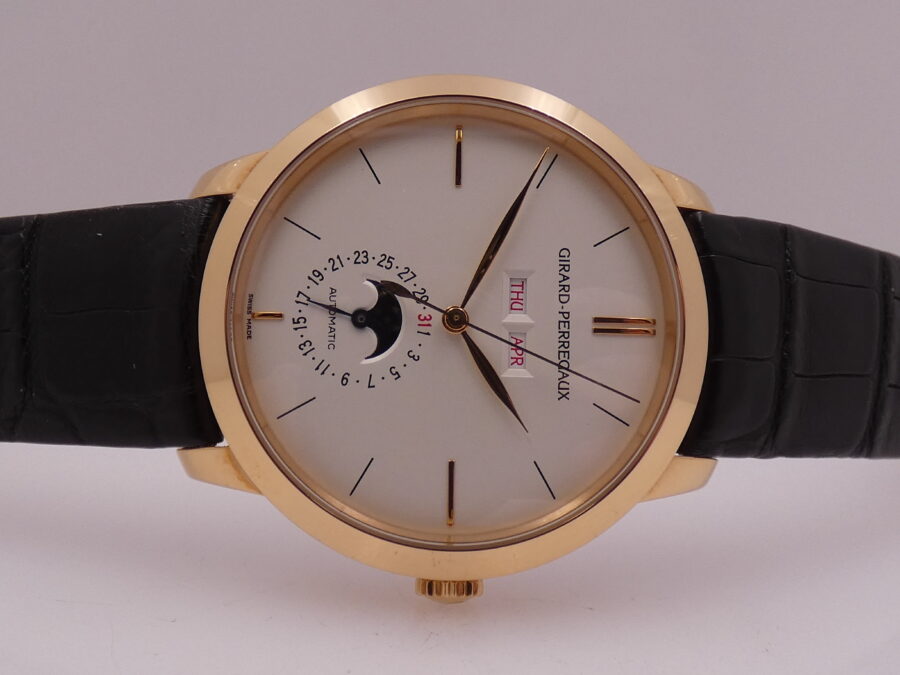 Girard Perregaux 1966 Full Calendar Moonphases 49535 Oro Rosa 18 Kt BOX & PAPERS Like New Anno 2008 - immagine 5