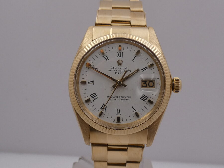 Rolex Oyster Perpetual Date 1503 Oro Massiccio 18 Kt ANNO 1973 With Box Automatico - immagine 5