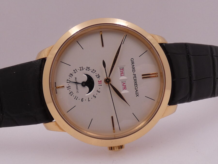 Girard Perregaux 1966 Full Calendar Moonphases 49535 Oro Rosa 18 Kt BOX & PAPERS Like New Anno 2008 - immagine 6