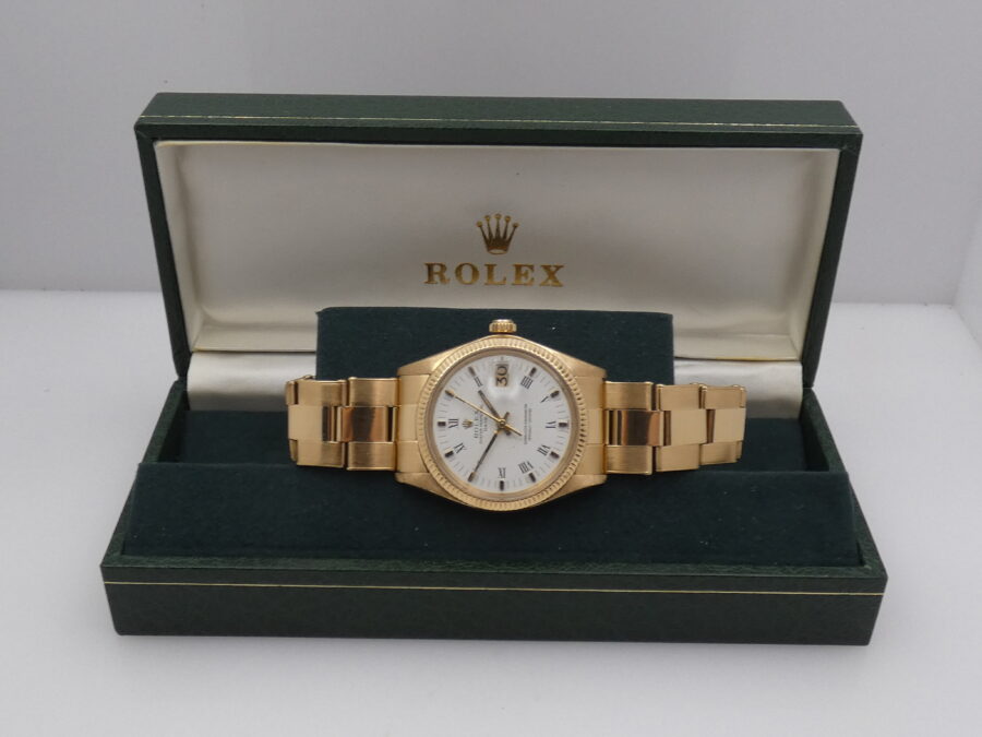 Rolex Oyster Perpetual Date 1503 Oro Massiccio 18 Kt ANNO 1973 With Box Automatico - immagine 6