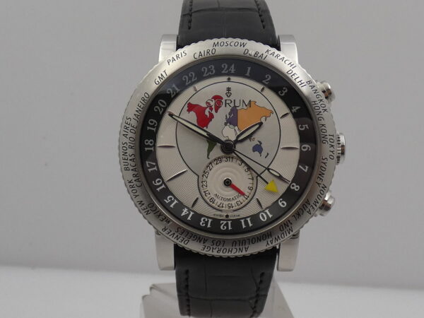 Corum Classical GMT Worldtimer 983.201.20 BOX & PAPERS Acciaio Automatico ANNO 2006