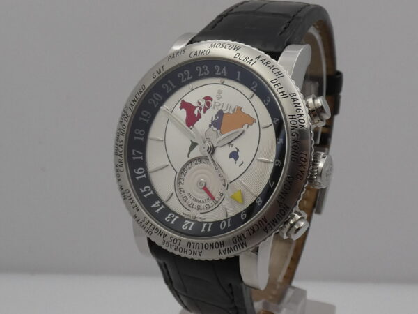 Corum Classical GMT Worldtimer 983.201.20 BOX & PAPERS Acciaio Automatico ANNO 2006