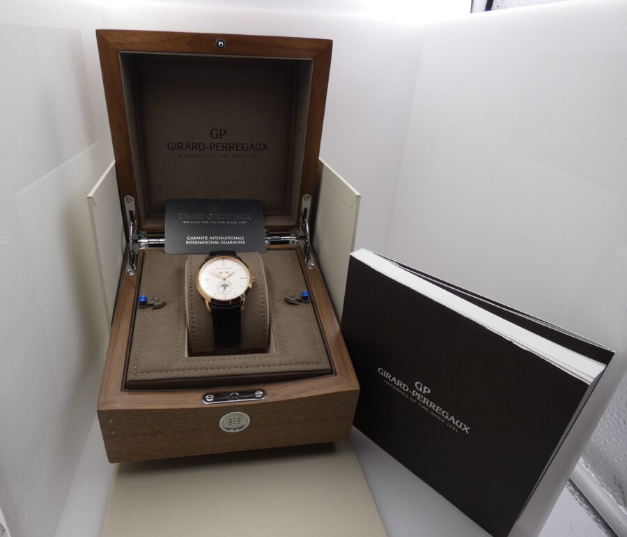 Girard Perregaux 1966 Full Calendar Moonphases 49535 Oro Rosa 18 Kt BOX & PAPERS Like New Anno 2008 - immagine 10