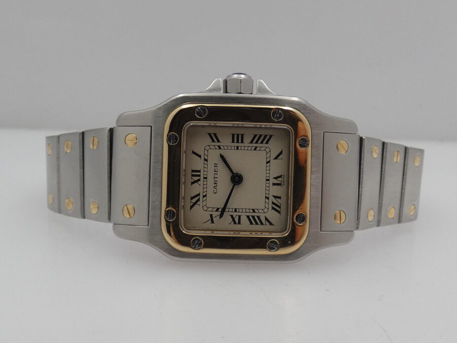 Cartier Santos Lady 166930 Acciaio & Oro 18 Kt WITH BOX ANNI '90s - immagine 4