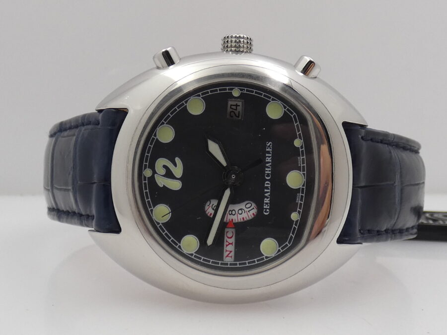 Gerald Charles Renaissance WorldTime GC11 NEW OLD STOCK Automatico Acciaio ANNI '2000s - immagine 4