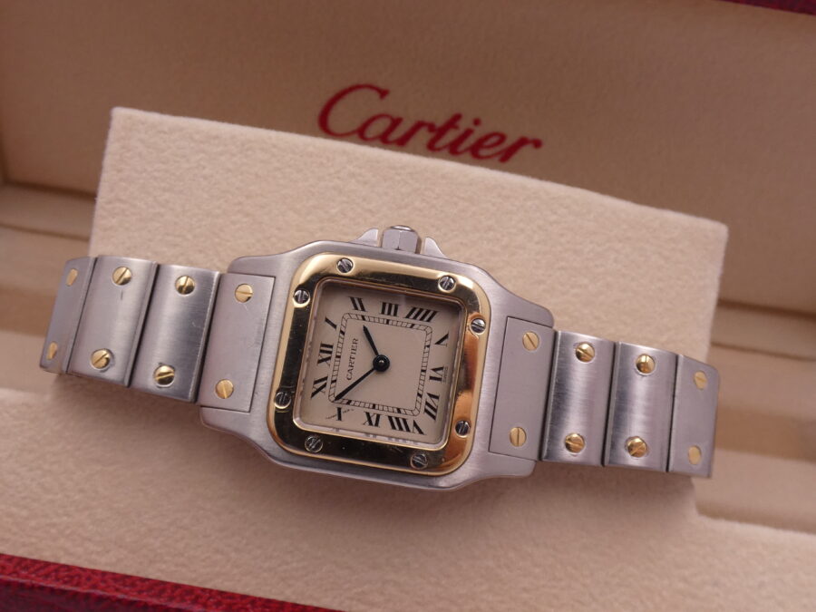 Cartier Santos Lady 166930 Acciaio & Oro 18 Kt WITH BOX ANNI '90s - immagine 5