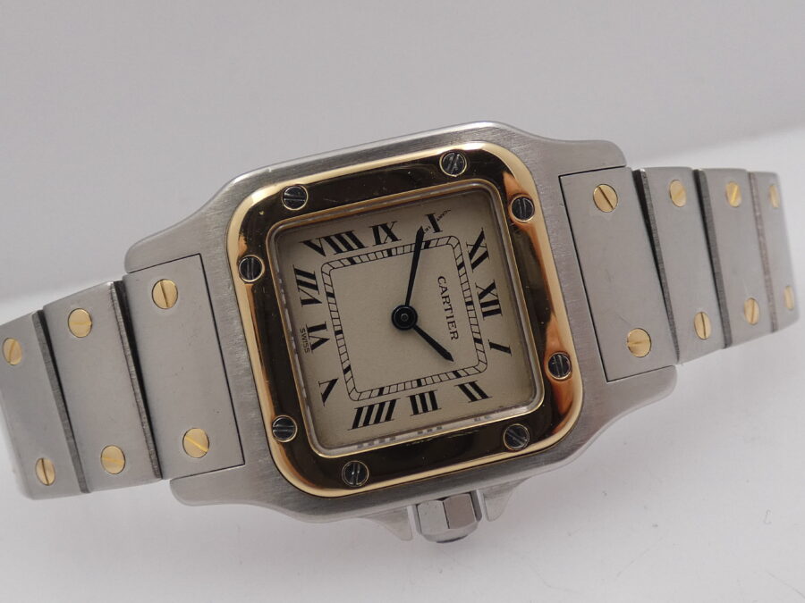 Cartier Santos Lady 166930 Acciaio & Oro 18 Kt WITH BOX ANNI '90s - immagine 6