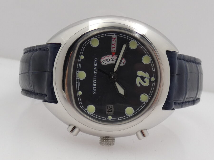 Gerald Charles Renaissance WorldTime GC11 NEW OLD STOCK Automatico Acciaio ANNI '2000s - immagine 6
