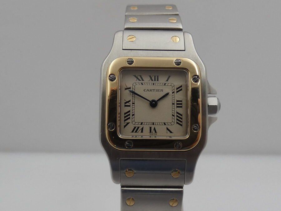 Cartier Santos Lady 166930 Acciaio & Oro 18 Kt WITH BOX ANNI '90s - immagine 7