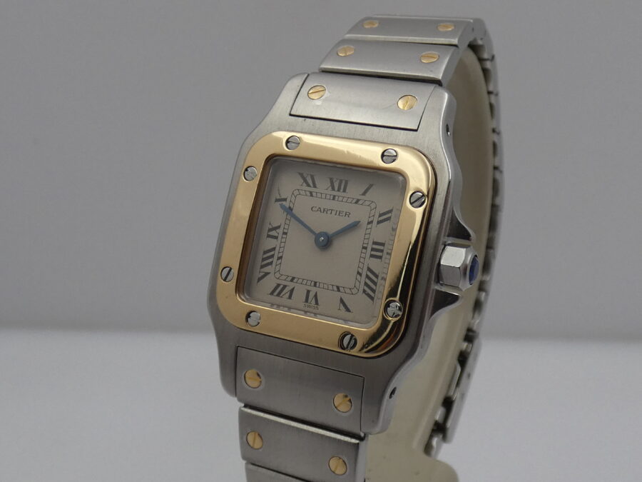 Cartier Santos Lady 166930 Acciaio & Oro 18 Kt WITH BOX ANNI '90s - immagine 8