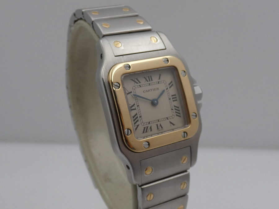 Cartier Santos Lady 166930 Acciaio & Oro 18 Kt WITH BOX ANNI '90s - immagine 9