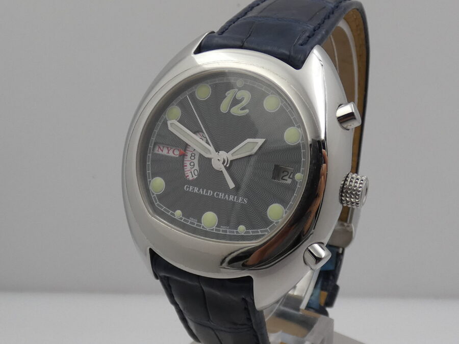 Gerald Charles Renaissance WorldTime GC11 NEW OLD STOCK Automatico Acciaio ANNI '2000s - immagine 8