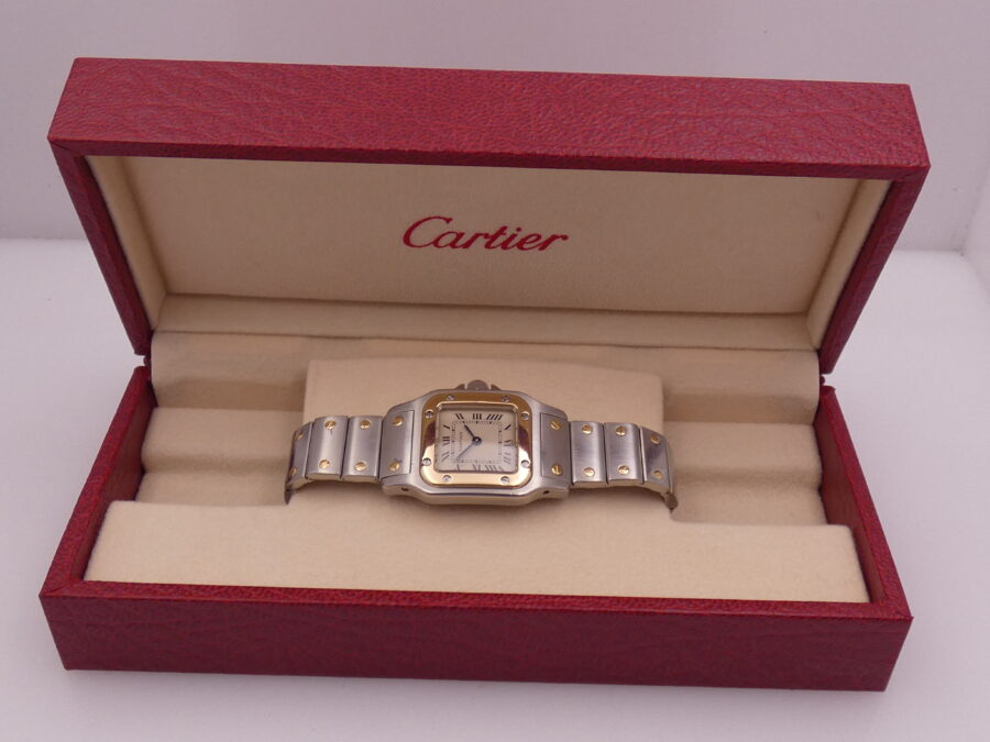 Cartier Santos Lady 166930 Acciaio & Oro 18 Kt WITH BOX ANNI '90s - immagine 10