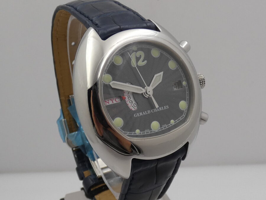 Gerald Charles Renaissance WorldTime GC11 NEW OLD STOCK Automatico Acciaio ANNI '2000s - immagine 9