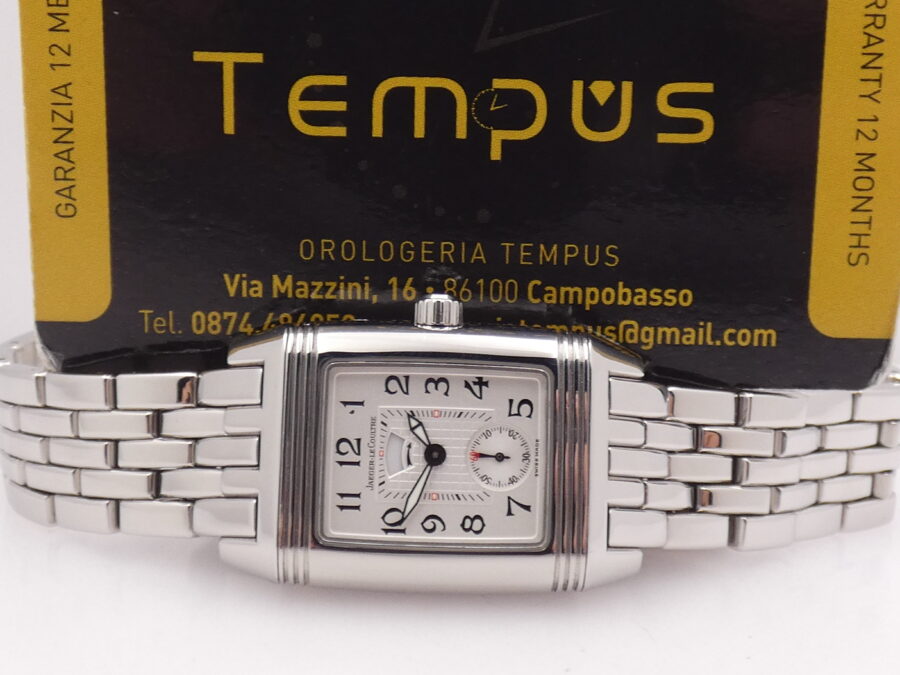 Jaeger LeCoultre Gran Sport Reverso Dual Time Night&Day 296.8.74 Diamond Bezel Carica Manuale Acciaio - immagine 2