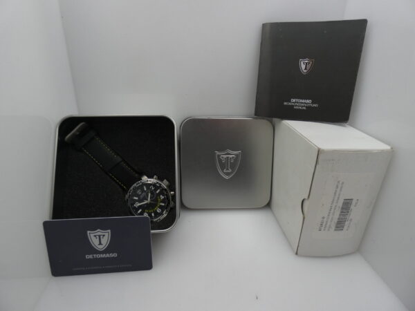 DeTomaso Cesena GMT Alarm CT1032-D NEW BOX & PAPERS Acciaio