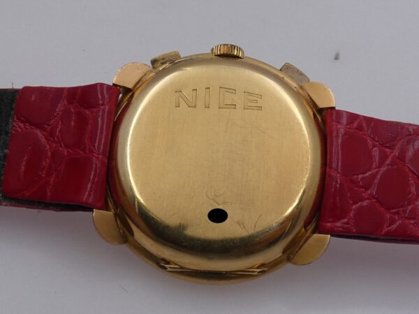 Cronografo Nice Watch Bicompax Oversize 37mm Oro 18 Kt Carica Manuale ANNI '50s