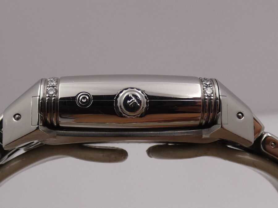 Jaeger LeCoultre Gran Sport Reverso Dual Time Night&Day 296.8.74 Diamond Bezel Carica Manuale Acciaio - immagine 15