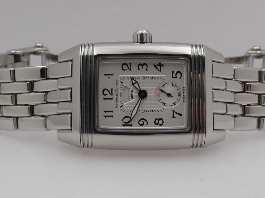 Jaeger LeCoultre Gran Sport Reverso Dual Time Night&Day 296.8.74 Diamond Bezel Carica Manuale Acciaio - immagine 4