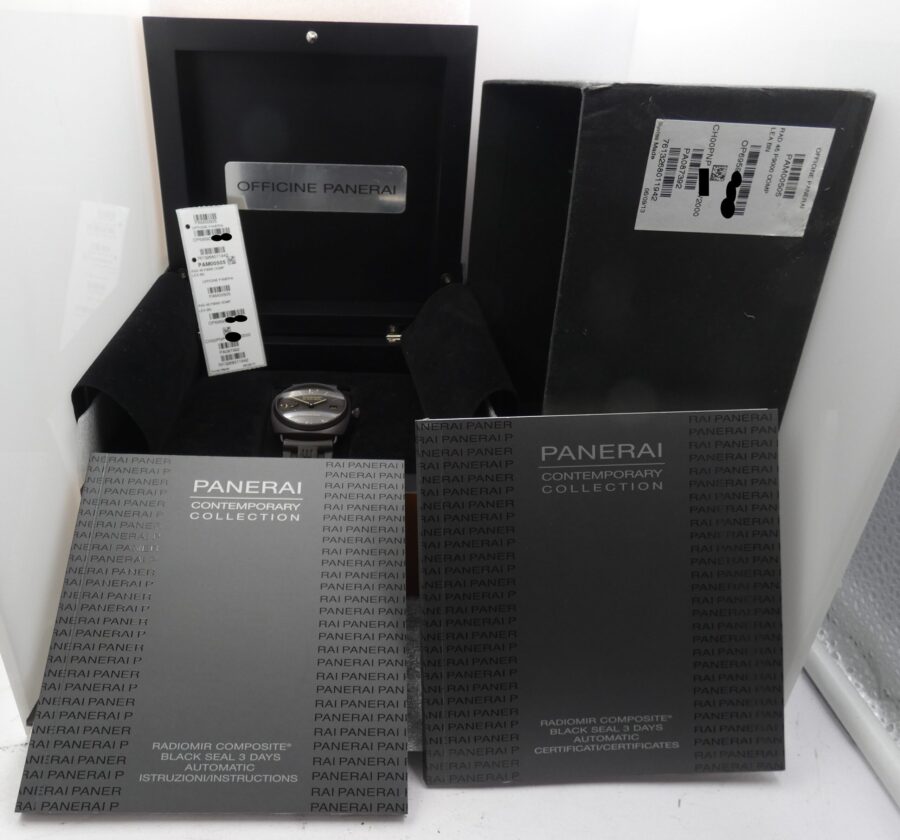 Panerai Radiomir Composite Black Seal 3 Days PAM00505 OP6959 BOX&PAPERS STICKERS Ceramic ANNO 2013 - immagine 11