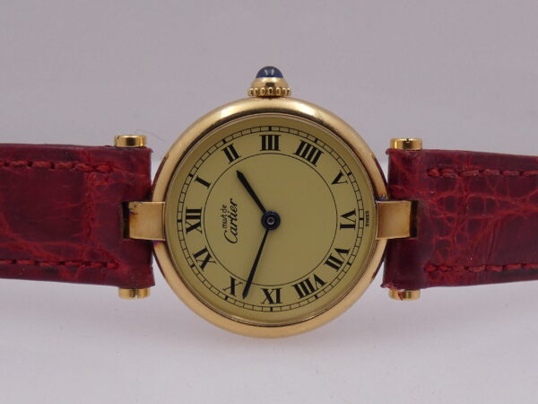Cartier Gold Mantel Tank Vermeil Paris 590004 Argento 925 18 Kt Gold Filled WITH BOX ANNI '90