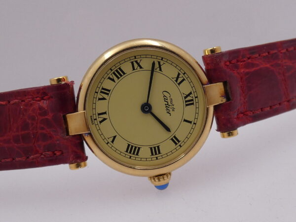 Cartier Gold Mantel Tank Vermeil Paris 590004 Argento 925 18 Kt Gold Filled WITH BOX ANNI '90