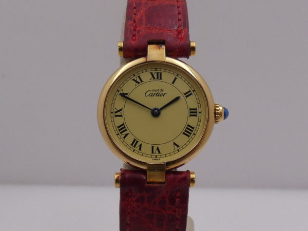 Cartier Gold Mantel Tank Vermeil Paris 590004 Argento 925 18 Kt Gold Filled WITH BOX ANNI '90