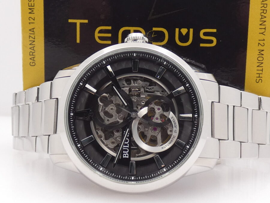 Bulova Sutton Skeleton 96A208 BOX & PAPERS Anno 2019 Acciaio Automatico - immagine 2
