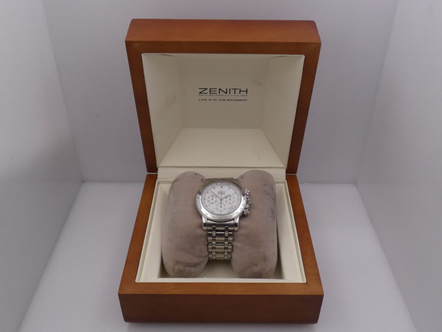 Cronografo Zenith El Primero Rainbow 15/02-0460-400 Acciaio WITH BOX Automatico ANNI '90 - immagine 5