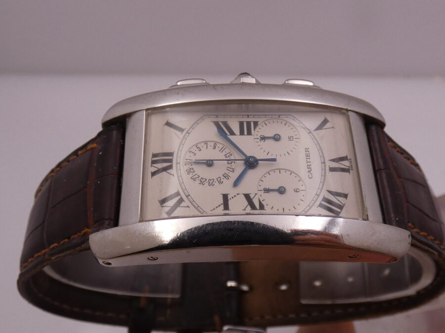 Cronografo Cartier Tank Americaine 2312 Oro Bianco 18 Kt ANNI '2000s