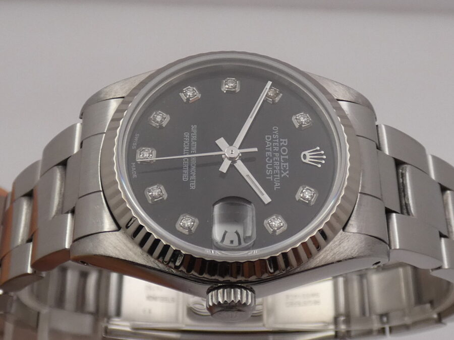 Rolex Datejust Mid-size Lady 68274 Diamond Dial Ghiera Oro Bianco ANNO 1986 Automatico
