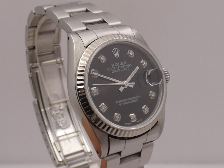 Rolex Datejust Mid-size Lady 68274 Diamond Dial Ghiera Oro Bianco ANNO 1986 Automatico - immagine 8