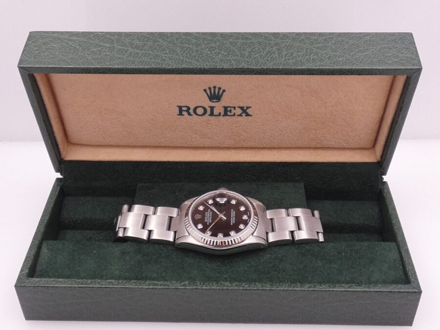 Rolex Datejust Mid-size Lady 68274 Diamond Dial Ghiera Oro Bianco ANNO 1986 Automatico - immagine 9