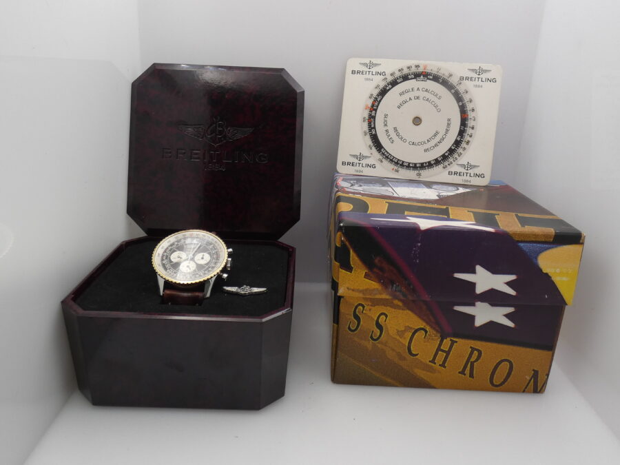Cronografo Breitling Navitimer 81600 Acciaio & Oro WITH BOX Automatico ANNI '90s - immagine 9