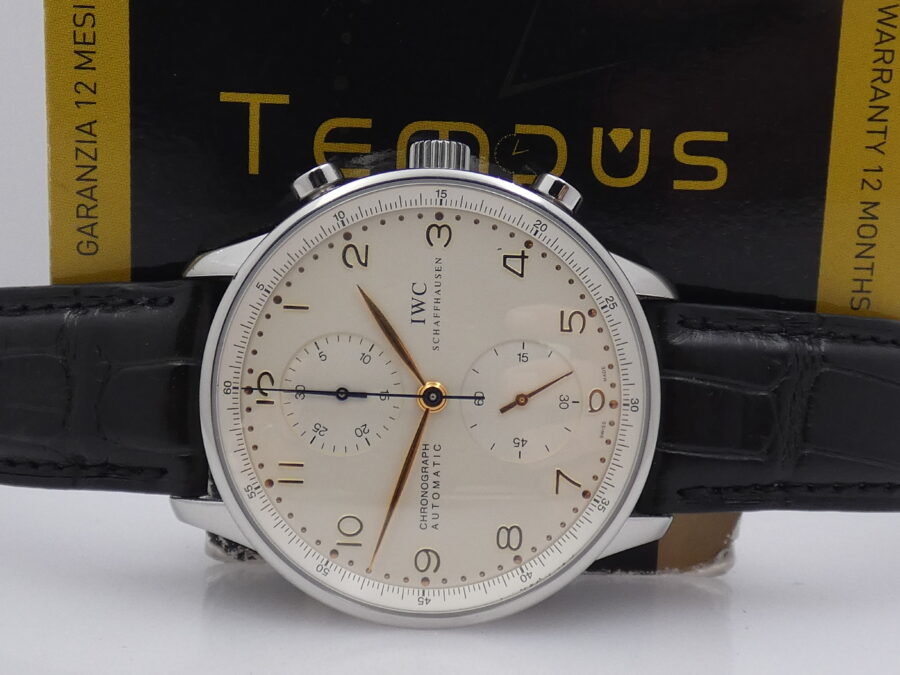 Cronografo IWC Portoghese 3714 BOX & PAPERS Serviced in IWC ANNO 2000 Acciaio - immagine 2