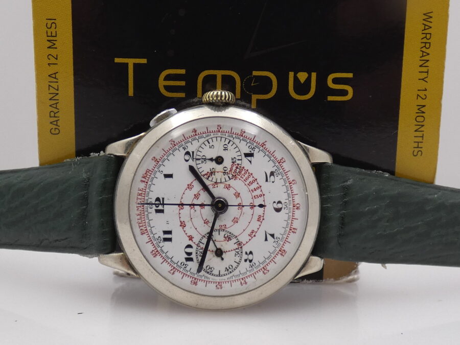 Cronografo Anonimo Monopulsante Oversize 39mm ANNI '40 Carica Manuale Ruota a Colonne - immagine 2