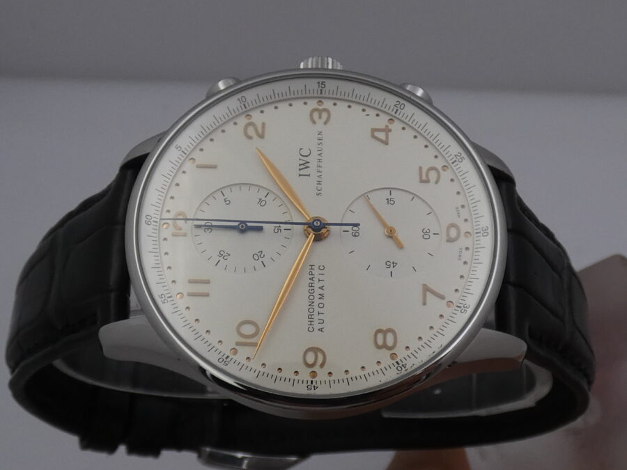 Cronografo IWC Portoghese 3714 BOX & PAPERS Serviced in IWC ANNO 2000 Acciaio