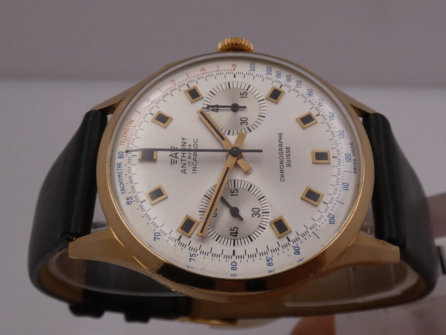 Anthony Chronographe Suisse Oro 18 Kt Oversize 37,5 mm Carica Manuale ANNI '60s