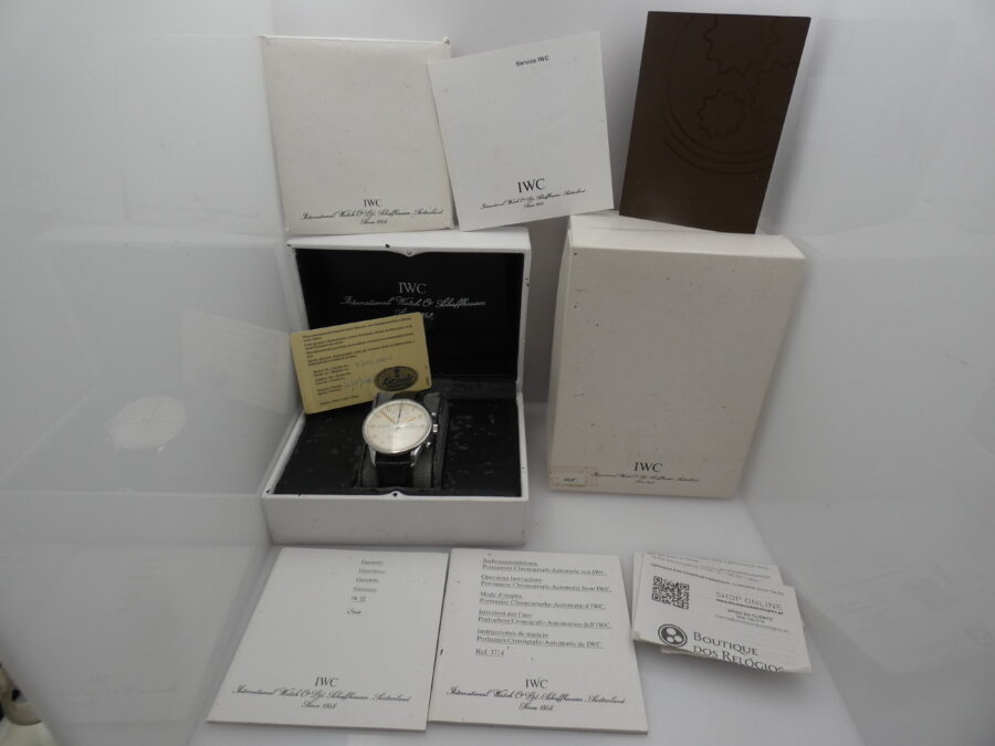 Cronografo IWC Portoghese 3714 BOX & PAPERS Serviced in IWC ANNO 2000 Acciaio - immagine 10
