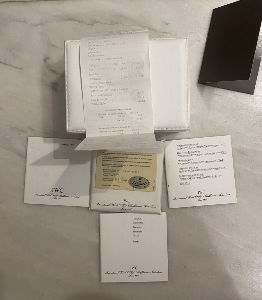 Cronografo IWC Portoghese 3714 BOX & PAPERS Serviced in IWC ANNO 2000 Acciaio - immagine 11