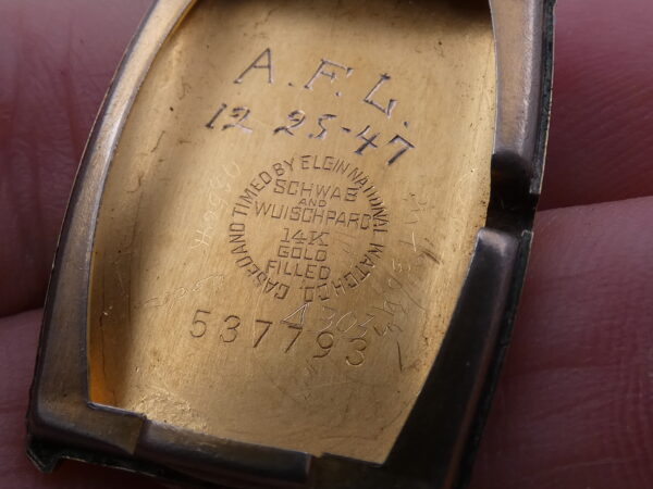 Lord Elgin Tonneau Oro 14 Kt Gold Filled ANNO 1947 JUST SERVICED Carica Manuale