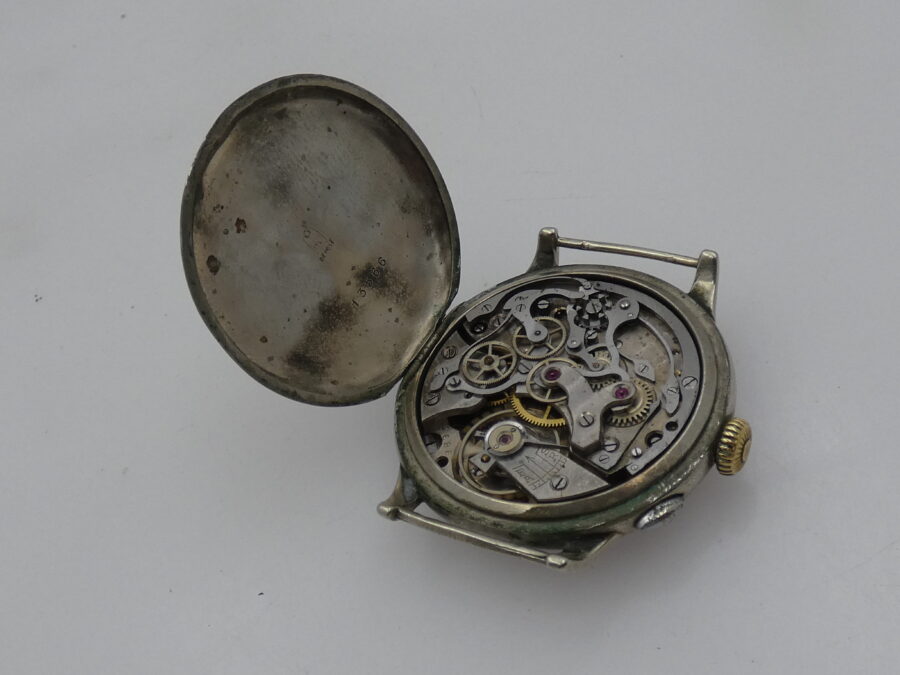 Cronografo Anonimo Monopulsante Oversize 39mm ANNI '40 Carica Manuale Ruota a Colonne - immagine 15