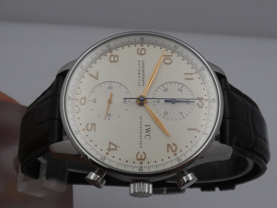 Cronografo IWC Portoghese 3714 BOX & PAPERS Serviced in IWC ANNO 2000 Acciaio - immagine 3