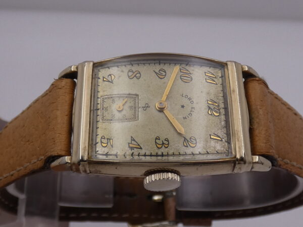 Lord Elgin Tonneau Oro 14 Kt Gold Filled ANNO 1947 JUST SERVICED Carica Manuale