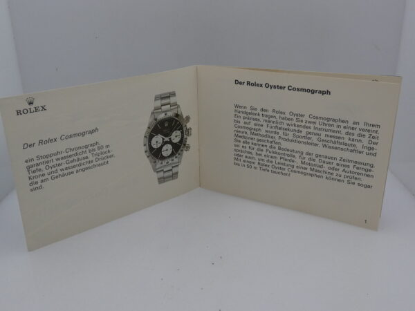 Rolex Vintage Booklet For Rolex Daytona Cosmograph Hand Winding 6263 - 6265 - 6265/8 YEAR 1972 Top