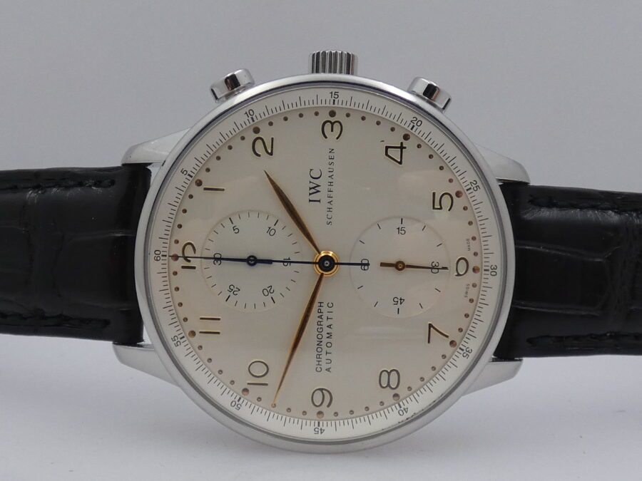 Cronografo IWC Portoghese 3714 BOX & PAPERS Serviced in IWC ANNO 2000 Acciaio - immagine 4
