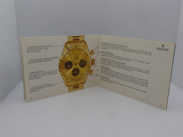 Rolex Vintage Booklet For Rolex Daytona Cosmograph Hand Winding 6263 - 6265 - 6265/8 YEAR 1972 Top